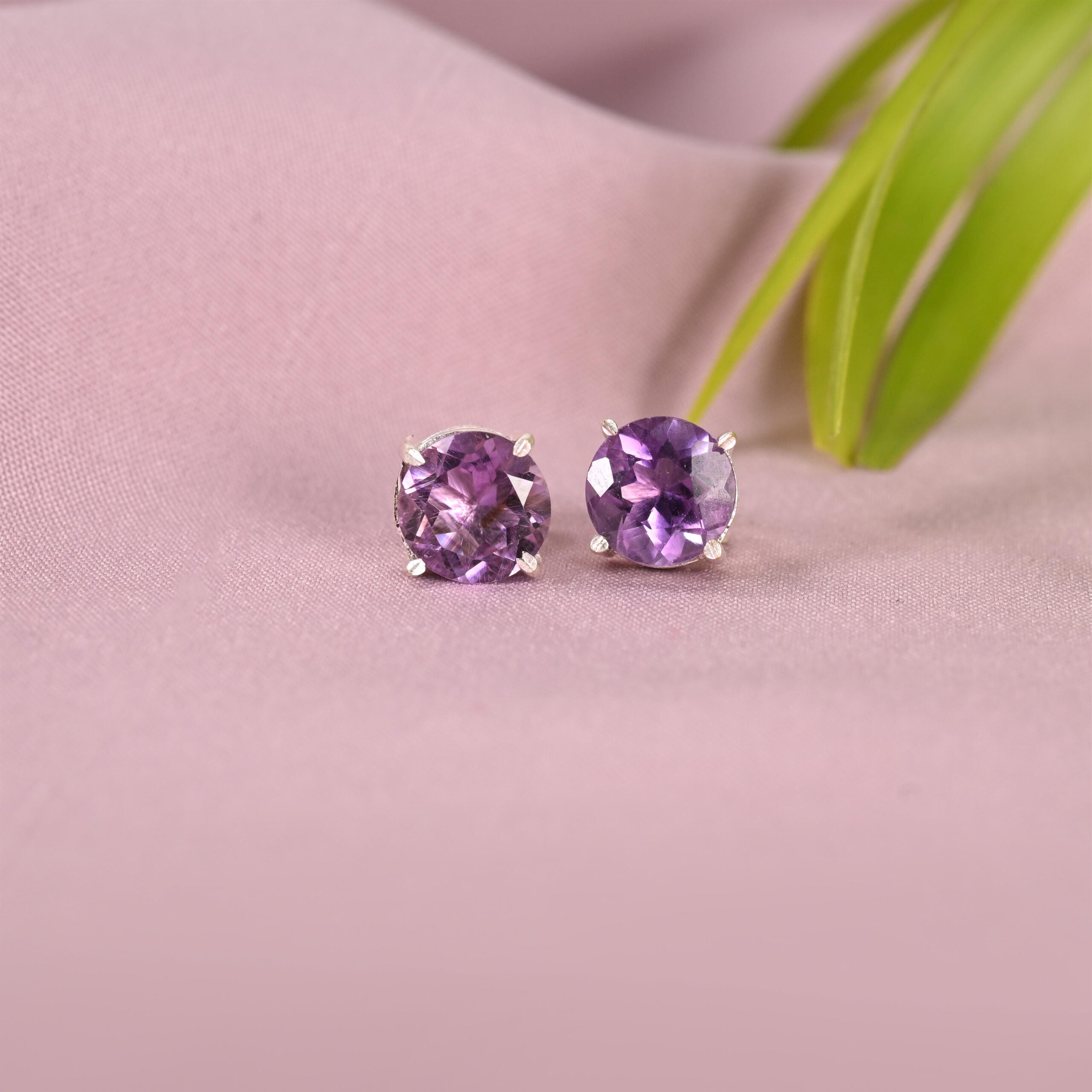 Amethyst Stud Earrings
